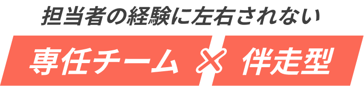担当者の経験に左右されない 専任チーム×伴走型